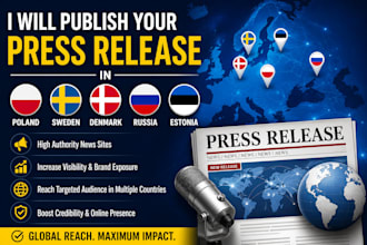 publish your press release in poland, sweden, denmark, russia, and estonia sites