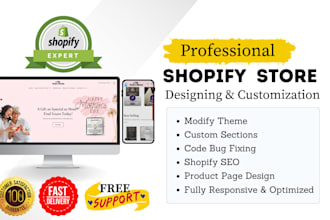 do shopify store designing, shopify bug fix and speed optimization