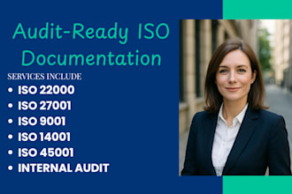 create iso 27001, haccp, iso 22000, iso 9001, 14001, 45001 documentations