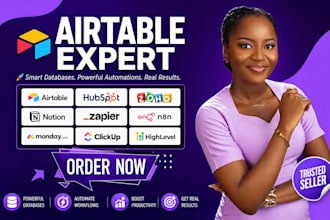 setup airtable databse airtable make com automation workflow monday com expert