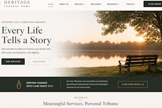 design squarespace funeral website for memorial mortuary obituary funeral home