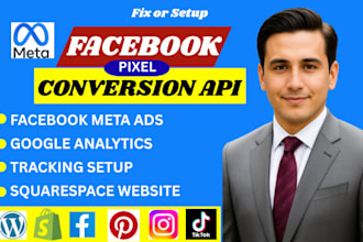 do facebook meta ads pixel google tracking analytics for wix squarespace website
