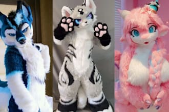 full fursuit furry avatar forsona design partial fursuit cosplay outfit design