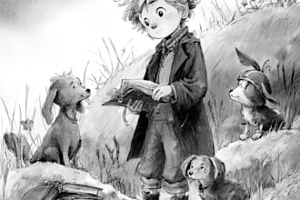 hand drawn children story book illustration