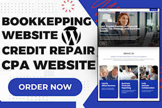 build professional CPA bookkeeping tax firm credit repair wordpress website
