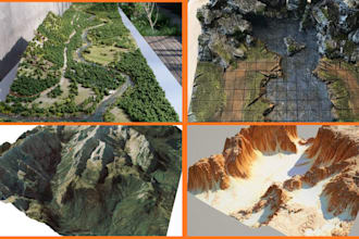 model realistic 3d terrain landscape, 3d realistic topography, 3d terrain