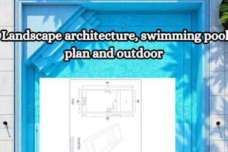 draw landscape architecture, swimming pool plan and outdoor