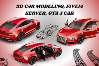 design 3d car model, truck model for fivem server and game development