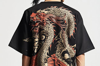 draw a japanese t shirt illustration