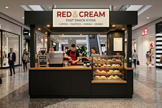 design a  realistic 3d kiosk for  your business