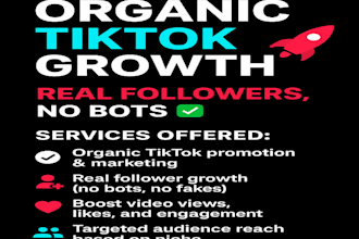 manage tiktok promotion and marketing for organic real followers growth and like
