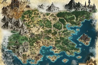 draw a custom map for fantasy, scifi, book or boardgame