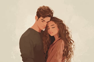draw cartoon disney couple portrait