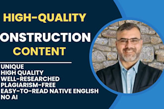 write SEO construction, hvac, DIY and building blogs and articles