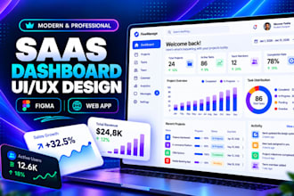 design saas dashboard UI UX and web app in figma