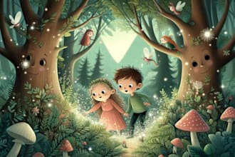 create children book illustration and kids story book design