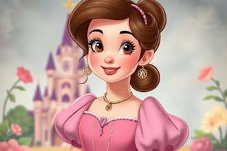 draw your portrait in charming disney animation style