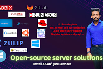 install and manage open source servers like zabbix, zimbra, and more