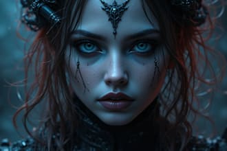 paint a dark fantasy portrait