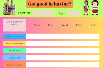 create kids reward chart for kids