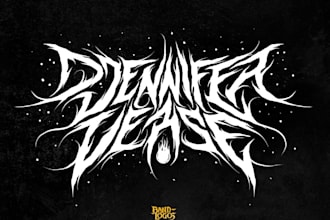 craft a gothic black metal logo with hand drawn details