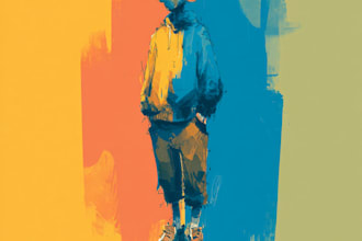 draw a digital abstract art illustration