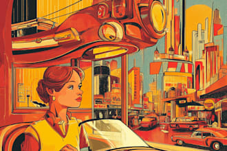 draw a retro vintage comic illustration