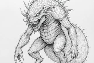 make a sketch of your monsters and creatures
