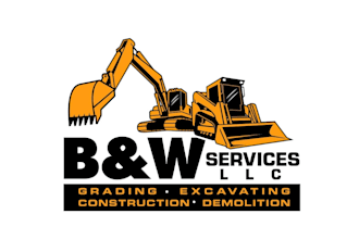 design modern attractive building, excavator logo