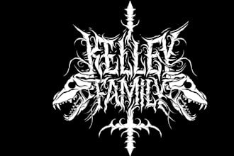 design a metal band emblem logo with powerful custom details