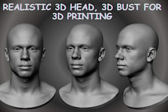 sculpt 3d head 3d bust realistic 3d face model 3d portrait stl for 3d printing