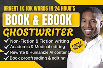 ghostwrite academic, proofreading novel, comic editing, non fiction ebook writer