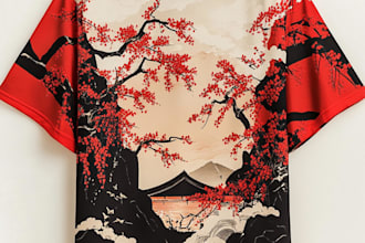 design a japanese t shirt illustration