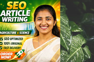 write SEO agriculture and sustainability articles