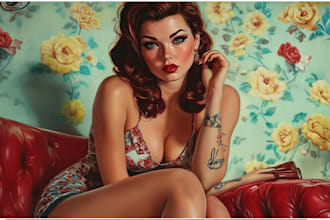 draw a pin up girl and pin up girl