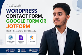 create wordpress contact form, google form or jotform