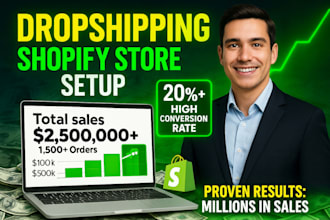 create a professional shopify dropshipping store for passive income
