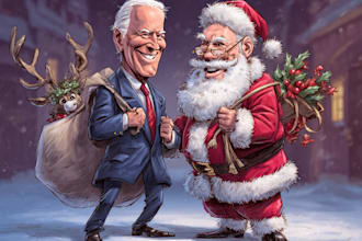 draw christmas cartoon caricature