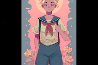 do cute disney cartoon portrait