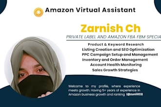 be your expert amazon virtual assistant, private label, fba