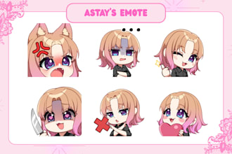 draw cute custom chibi emotes for you