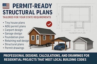 permit ready garage plans carport design foundation roof load calc florida texas