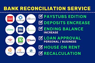 reconcile bank statement PDF to editable format