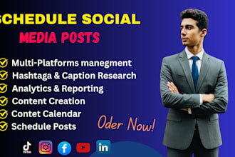 manage, schedule your post on social media