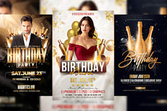 design birthday and party flyer