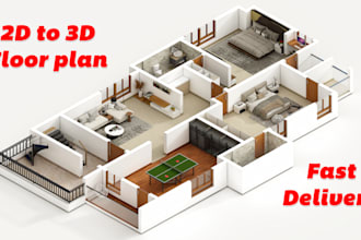 architectural 3d floor plan isometric view