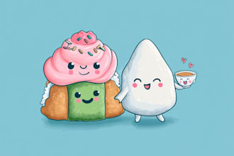 draw cute kawaii cartoon doodles for character art stickers