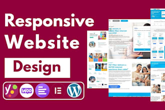 create a responsive wordpress website, landing page design by elementor pro