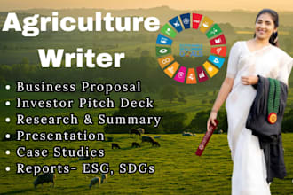 write agriculture related articles and blogs