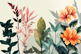 design vector botanical illustrations any plants